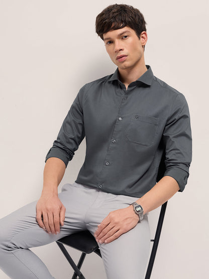 Men Solid Tailored Fit Formal Shirt TBH-ALPHUS-GY