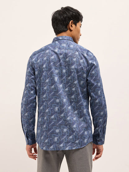 Men Pure Cotton Printed Tailored Fit Formal Shirt TBH-BAKUZ-BL