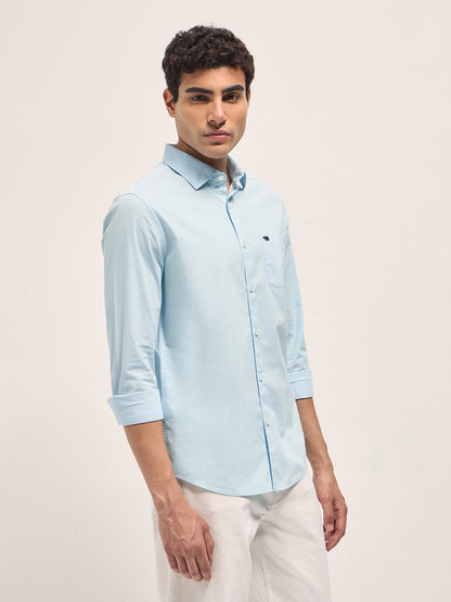 Men's Cotton Solid Slim Fit Shirt TBH-BRIDOR-BL