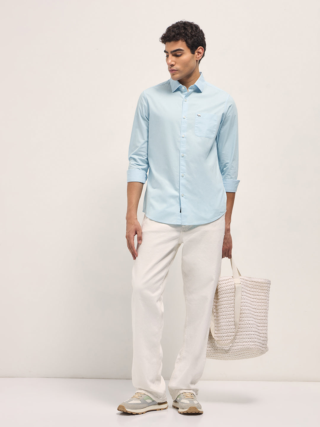 Men's Cotton Solid Slim Fit Shirt TBH-BRIDOR-BL