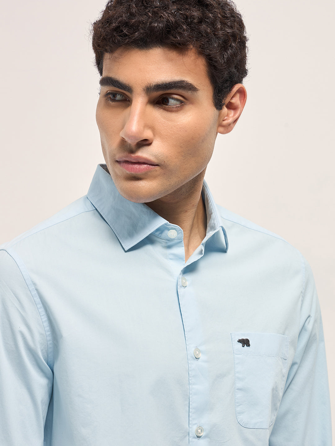 Men's Cotton Solid Slim Fit Shirt TBH-BRIDOR-BL