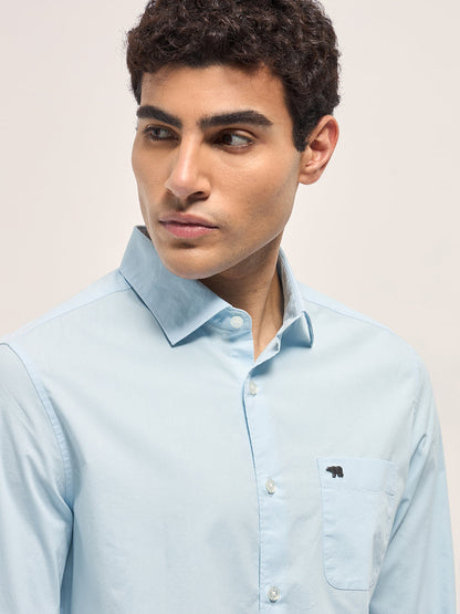 Men's Cotton Solid Slim Fit Shirt TBH-BRIDOR-BL