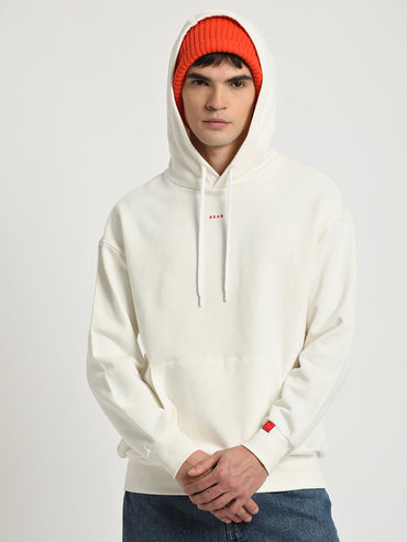 Men White Solid Regular Fit Hoodies TBH-CALM-WH