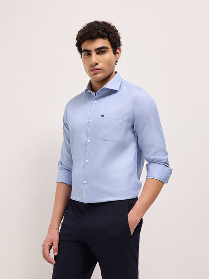 Men Herringbone Woven Tailored Fit Formal Shirt TBH-CHELO-BL