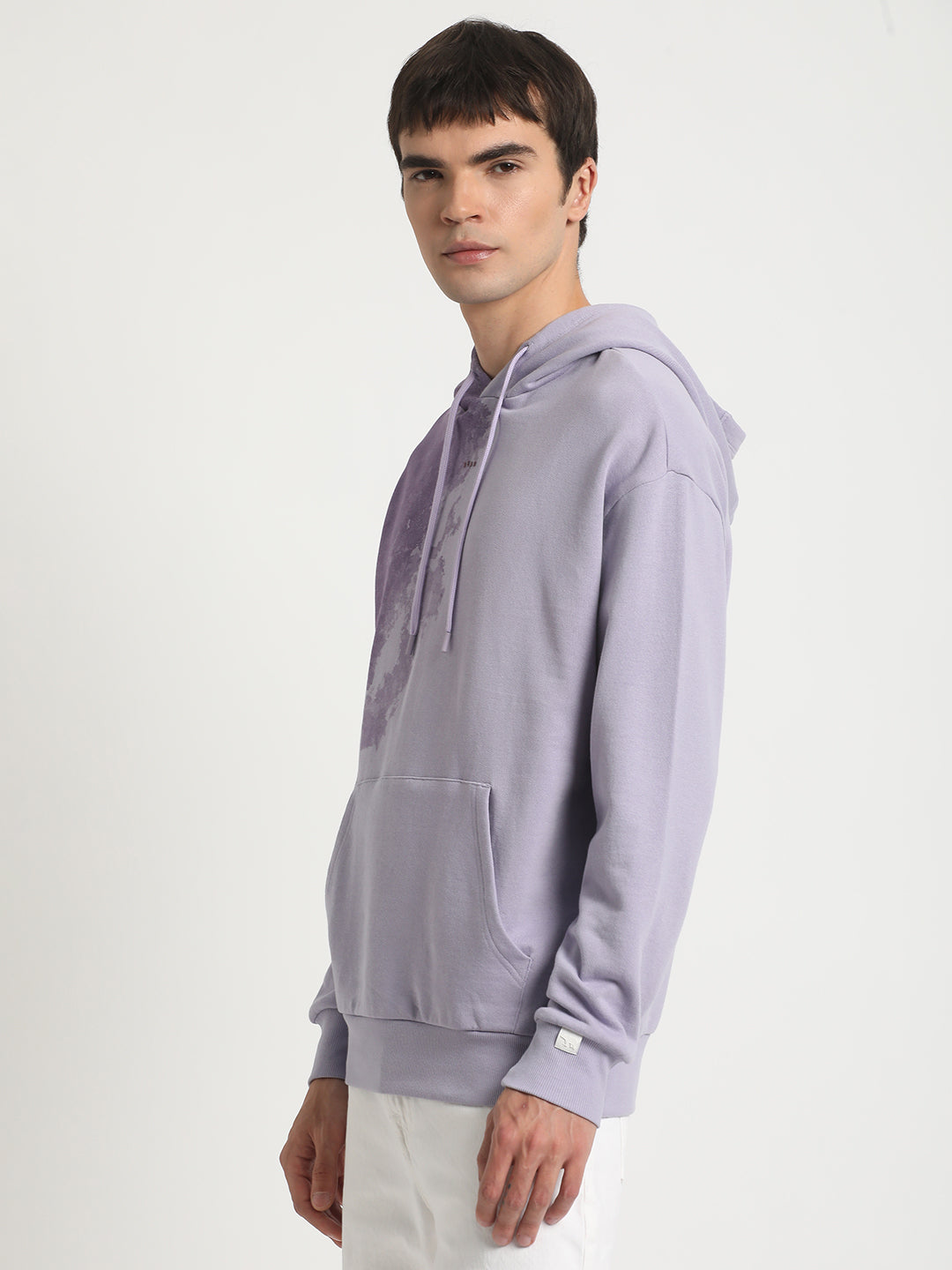 Men Purple Printed Regular Fit Hoodies TBH-COCOON-PL