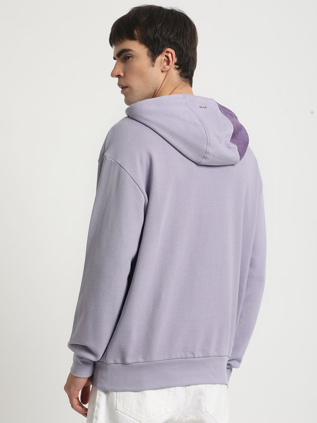 Men Purple Printed Regular Fit Hoodies TBH-COCOON-PL