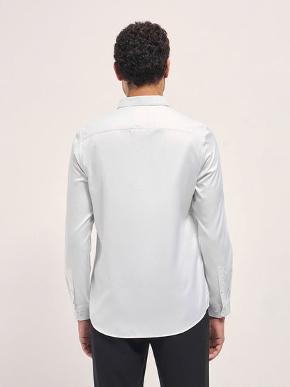 Men's Printed Tailored Fit Formal Shirt TBH-CRUDO-WH