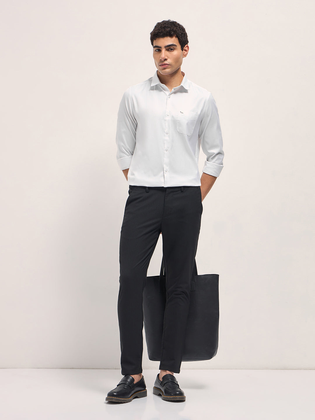 Men's Printed Tailored Fit Formal Shirt TBH-CRUDO-WH