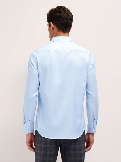 Men Herringbone Woven Design Tailored Fit Formal Shirt TBH-DREXO-BL