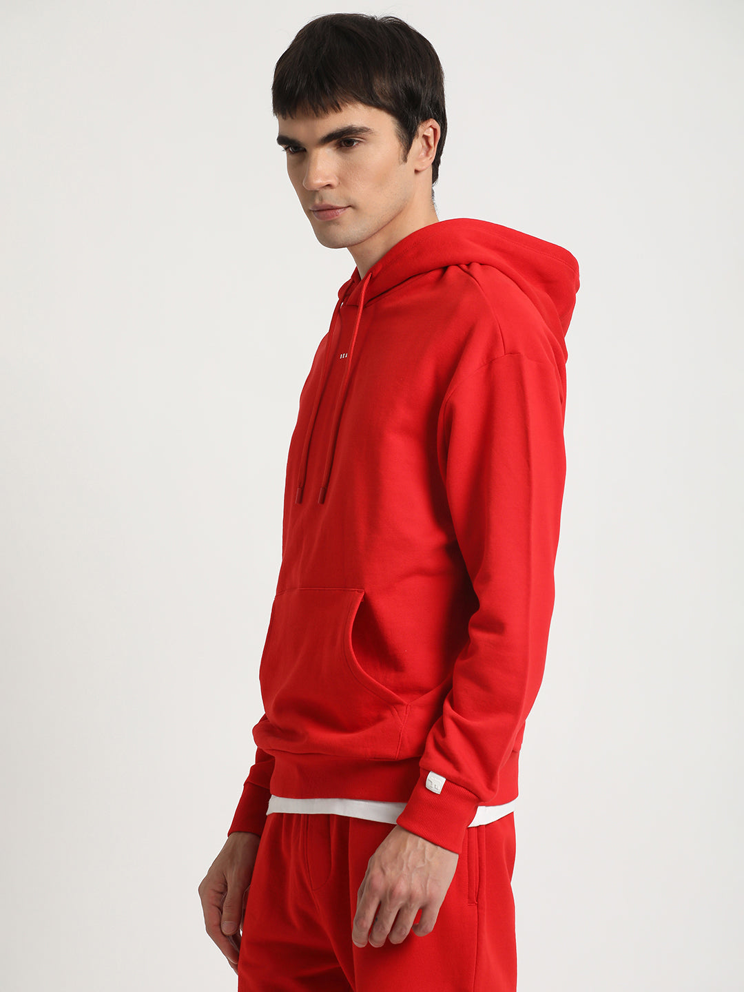 Men Orange Solid Regular Fit Hoodies TBH-DRIVE-OR