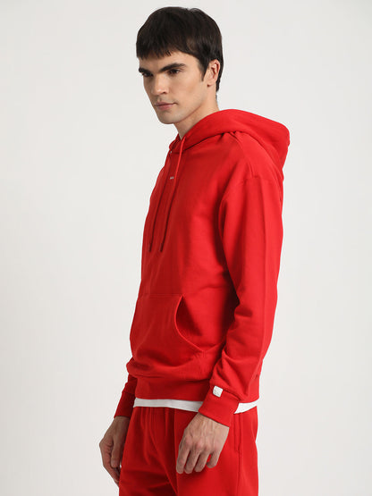 Men Orange Solid Regular Fit Hoodies TBH-DRIVE-OR