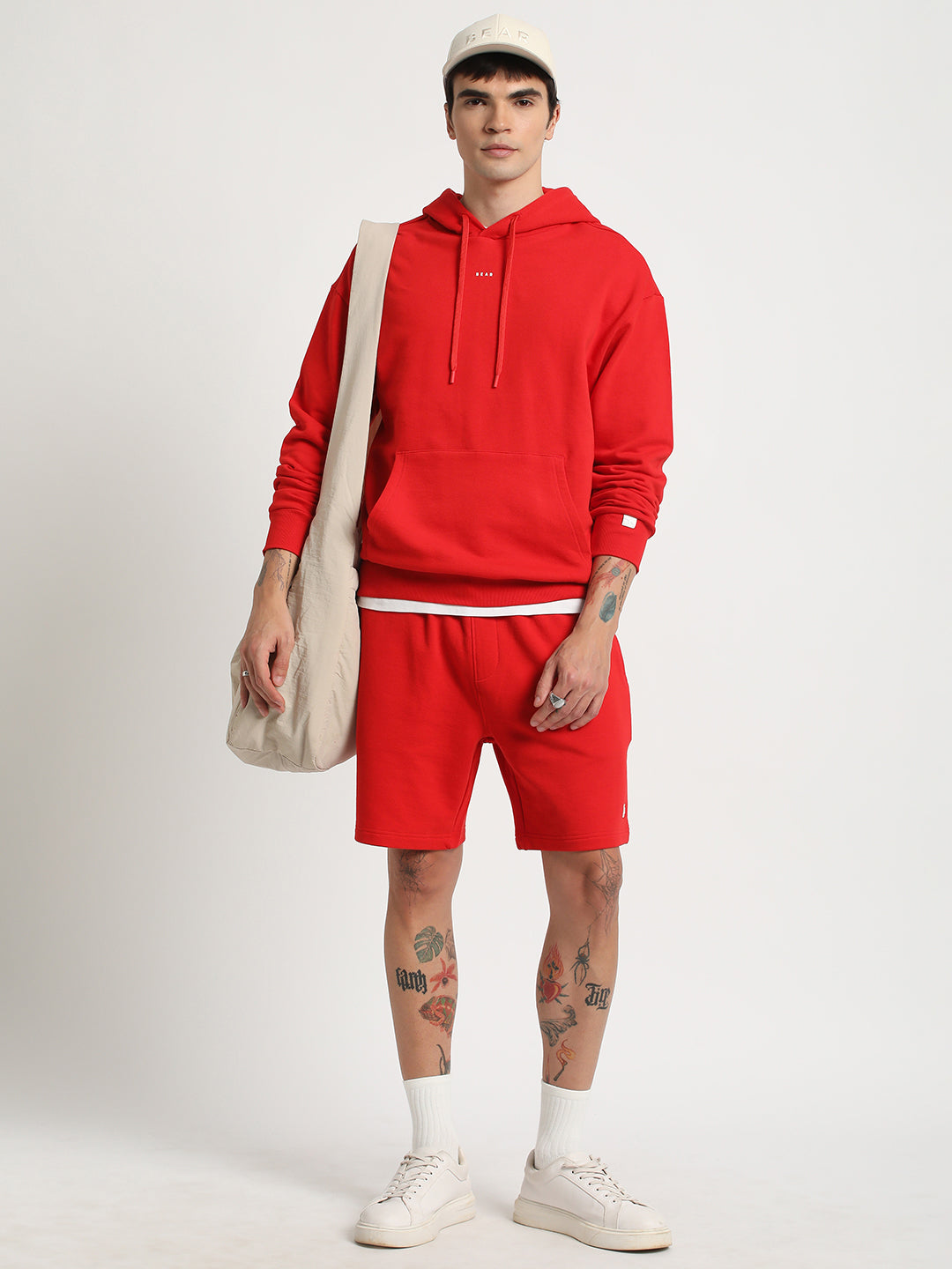 Men Orange Solid Regular Fit Hoodies TBH-DRIVE-OR