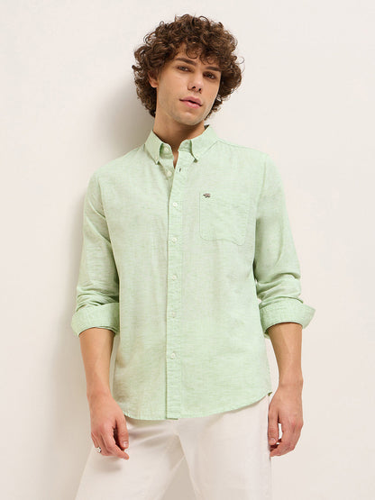 Men's Cotton Solid Slim Fit Shirt TBH-ELMIRA-GR