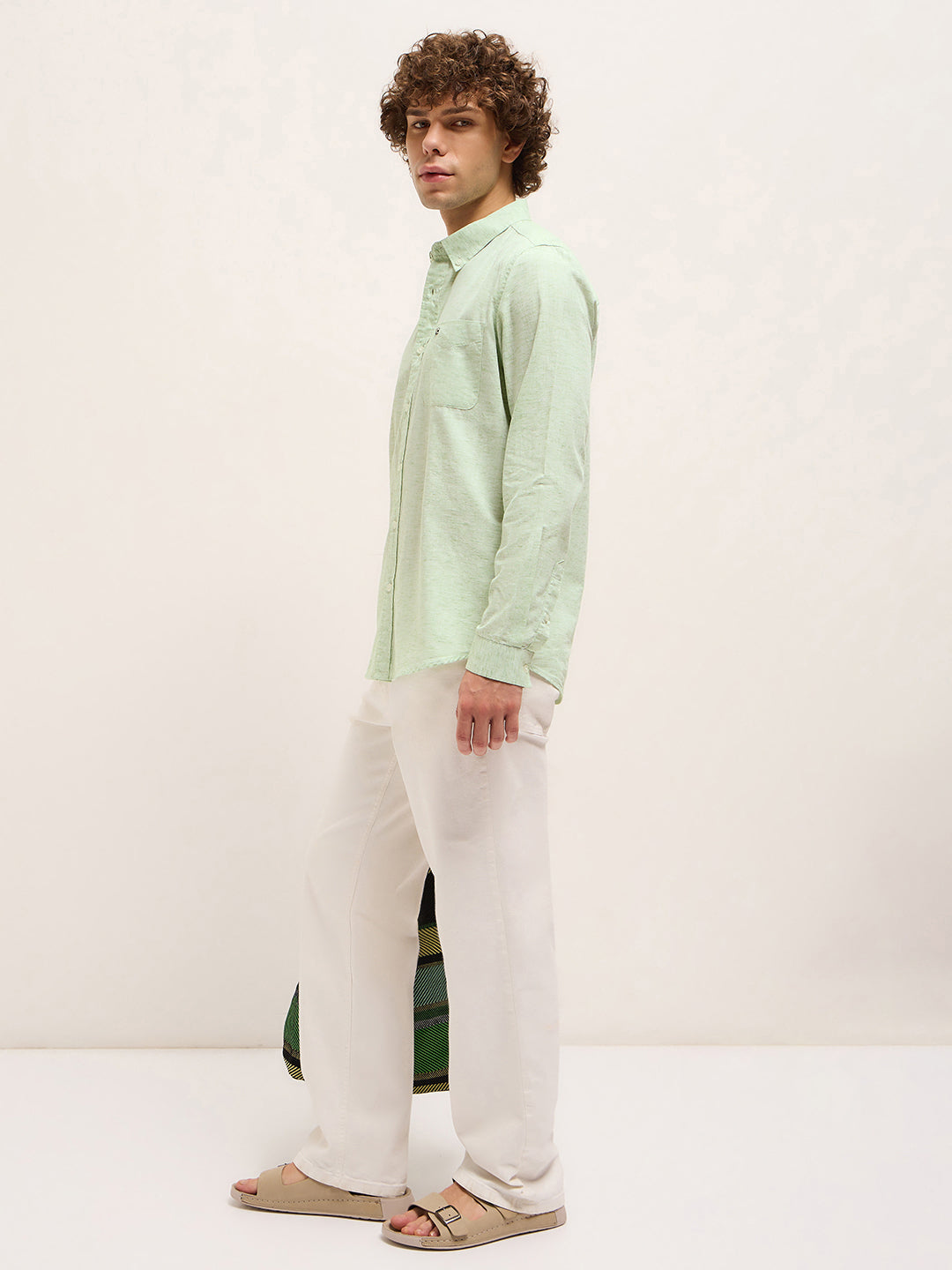 Men's Cotton Solid Slim Fit Shirt TBH-ELMIRA-GR