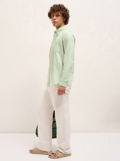 Men's Cotton Solid Slim Fit Shirt TBH-ELMIRA-GR