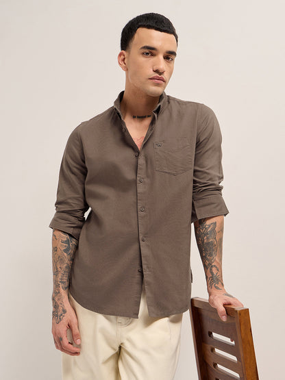 Men Slim Fit Cotton Solid Casual Shirt TBH-FARAI-BR