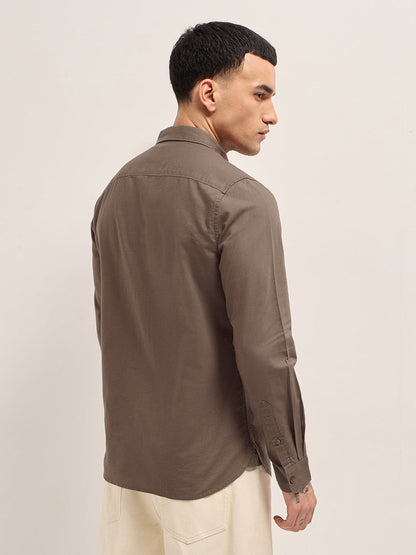 Men Slim Fit Cotton Solid Casual Shirt TBH-FARAI-BR