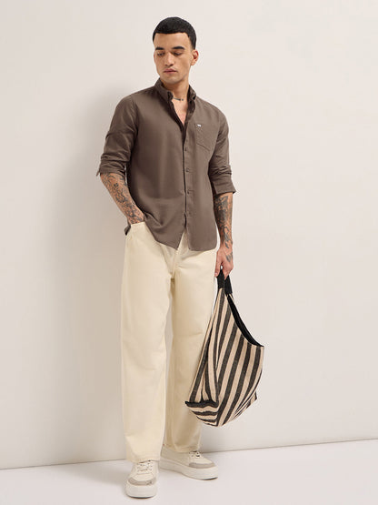 Men Slim Fit Cotton Solid Casual Shirt TBH-FARAI-BR