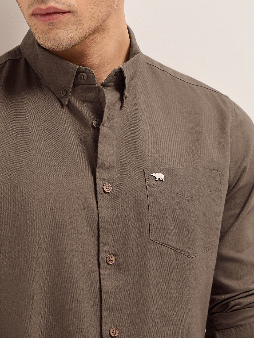 Men Slim Fit Cotton Solid Casual Shirt TBH-FARAI-BR