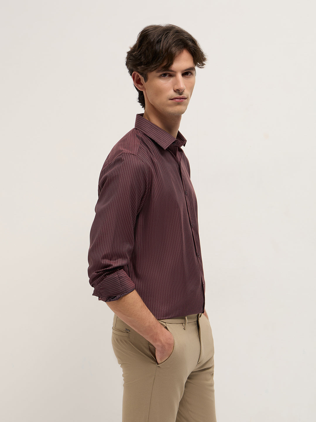 Men Cotton Blend Striped Tailored Fit Formal Shirt TBH-GETHER-MR