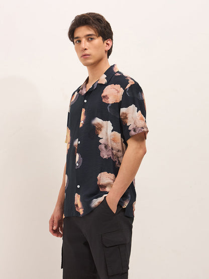 Men Abstract Printed Relax Fit Casual Shrit TBH-GIDOK-BK