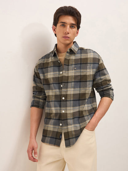Men Cotton Checked Relaxed Fit Casual Shirt TBH-JUSTON-BR