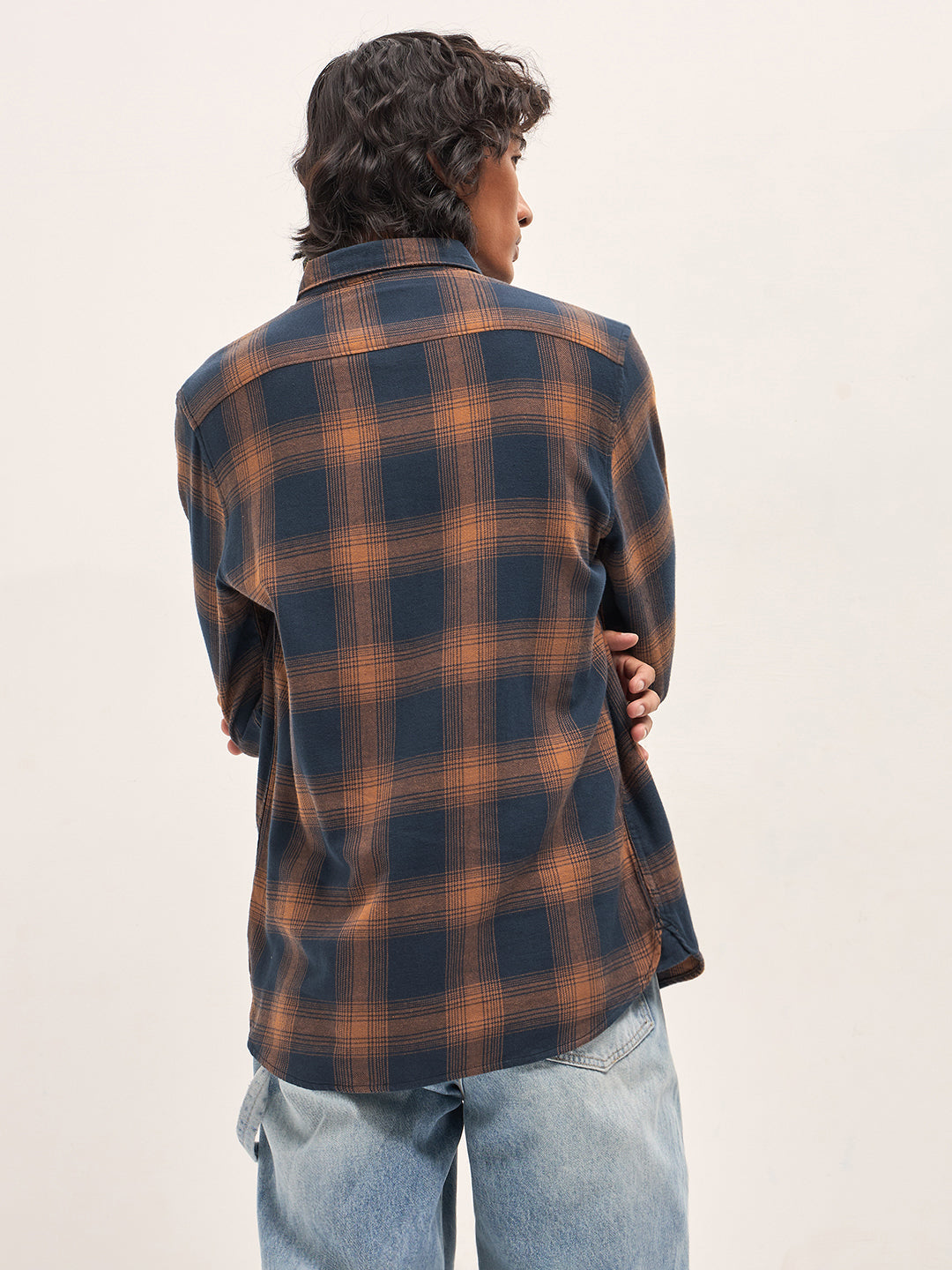 Men Slim Fit Cotton Checked Flannel Casual Shirt TBH-KENICH-RT