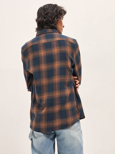 Men Slim Fit Cotton Checked Flannel Casual Shirt TBH-KENICH-RT