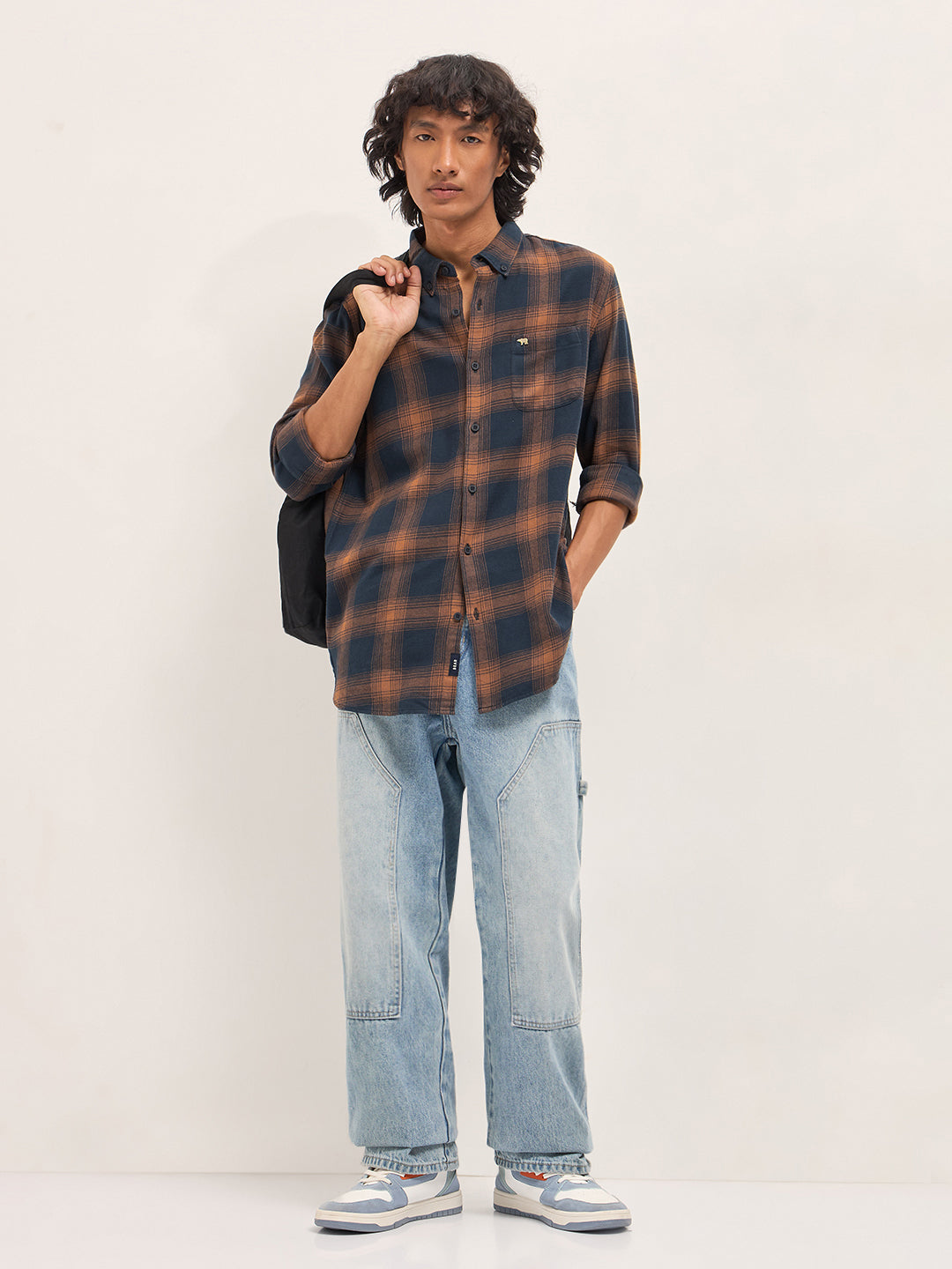 Men Slim Fit Cotton Checked Flannel Casual Shirt TBH-KENICH-RT