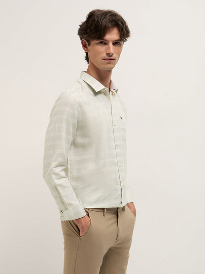 Men Cotton Checked Tailored Fit Formal Shirt TBH-KEVOR-GR