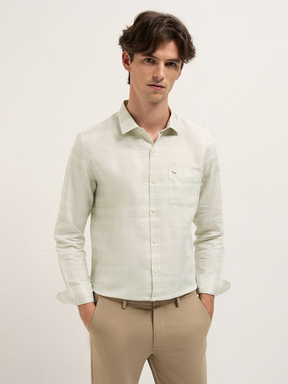 Men Cotton Checked Tailored Fit Formal Shirt TBH-KEVOR-GR