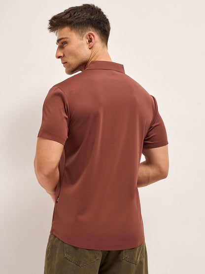 Men's Solid Slim Fit Water Repellent Performance Shirt TBH-MASARY-RD