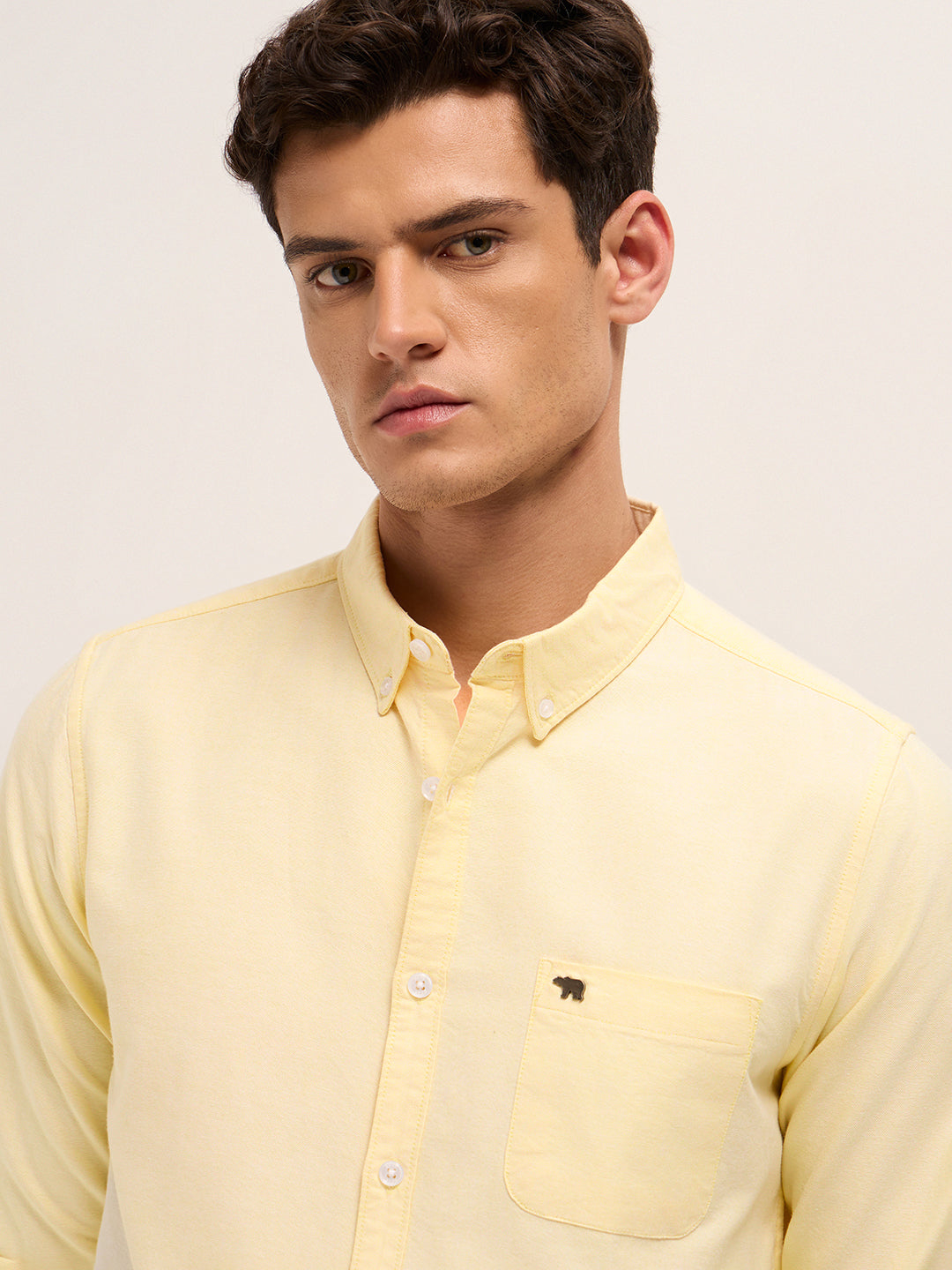 Men Cotton Solid Slim Fit Casual Shirt TBH-MEGAR-YL