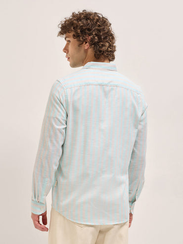 Men's Cotton Striped Slim Fit Shirt TBH-MITKO-BL