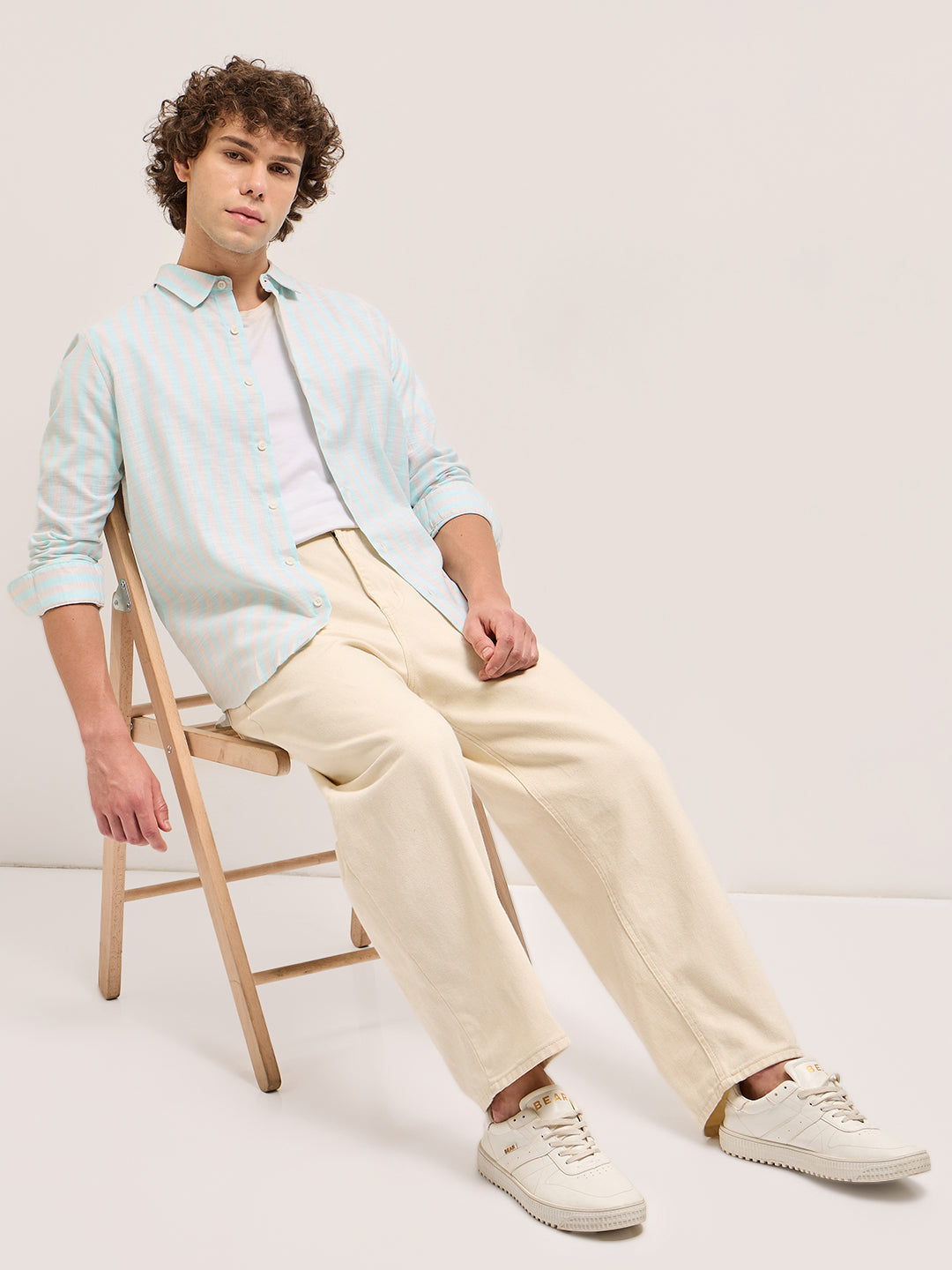 Men's Cotton Striped Slim Fit Shirt TBH-MITKO-BL