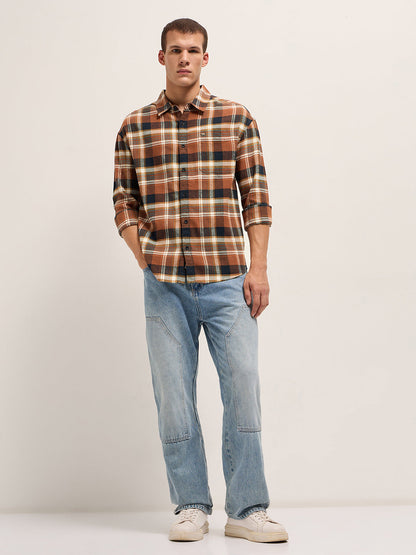 Men Cotton Checked Relax Fit Flannel Shirt TBH-MORAV-MC