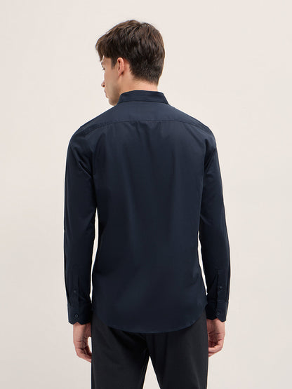 Men Cotton Solid Tailored Fit Formal Shirt TBH-MUARO-BL