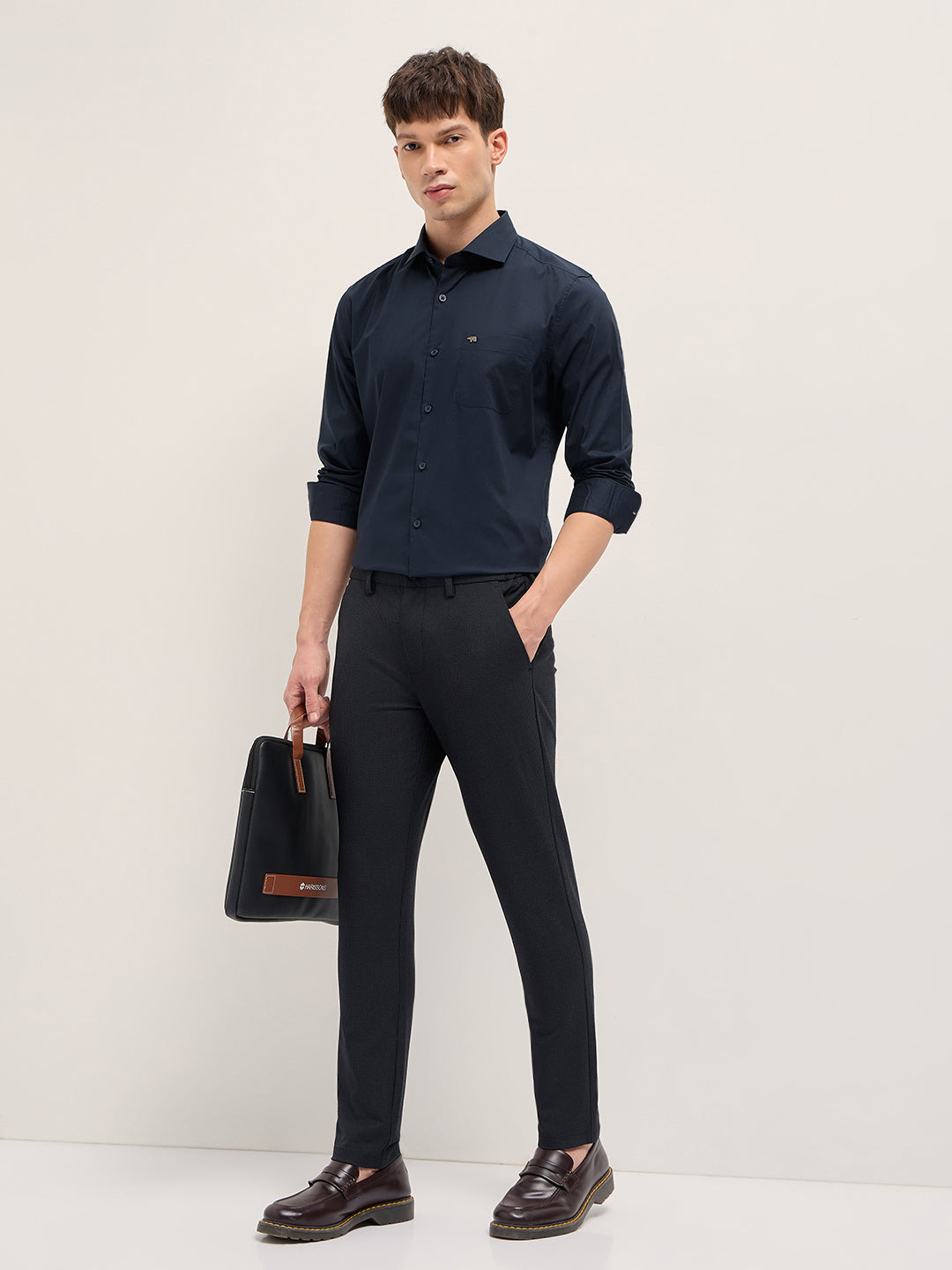 Men Cotton Solid Tailored Fit Formal Shirt TBH-MUARO-BL