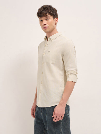 Men Cotton Linen Striped Slim Fit Casual Shirt TBH-MUKO-CR
