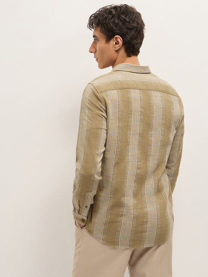 Men Woven Striped Slim Fit Casual Shirt TBH-NAEKO-BG