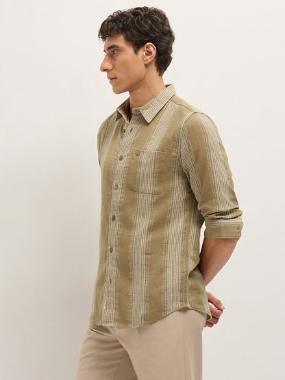 Men Woven Striped Slim Fit Casual Shirt TBH-NAEKO-BG