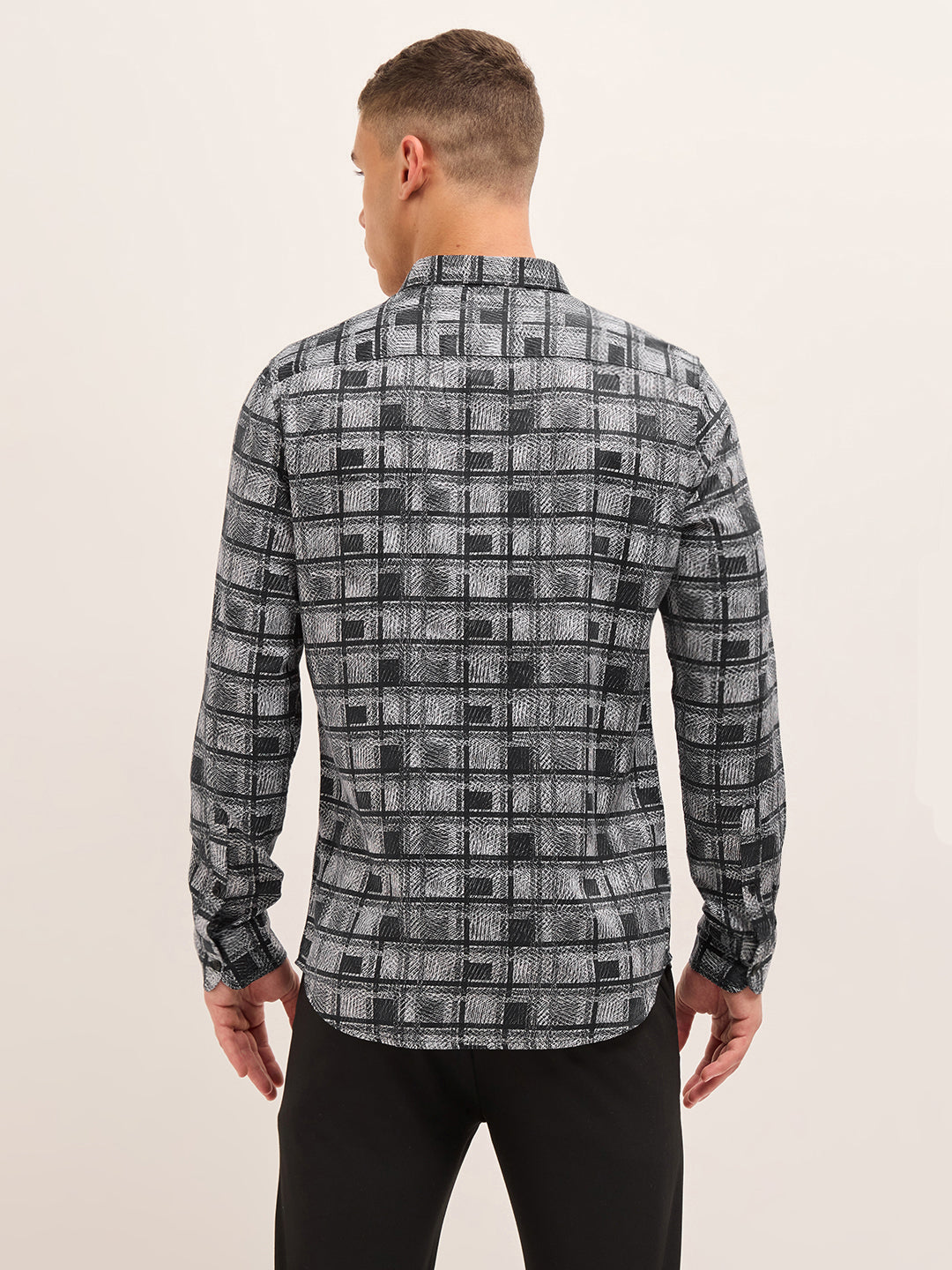 Men Cotton Printed Tailored Fit Formal Shirt TBH-NATRA-BK