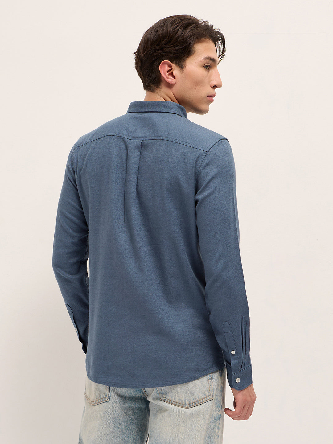 Men's Cotton Solid Slim Fit Casual Shirt TBH-PABLO-BL