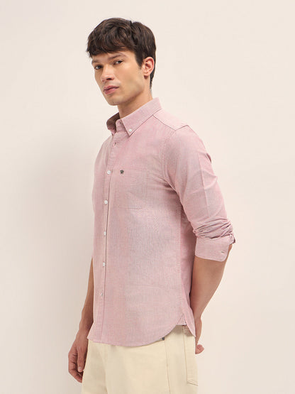Men Cotton Solid Slim Fit Casual Shirt TBH-PIBLE-RD