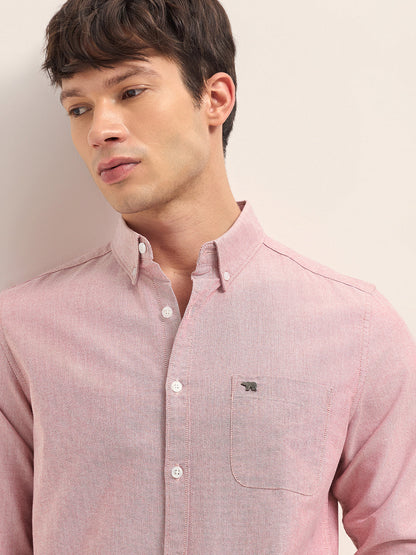 Men Cotton Solid Slim Fit Casual Shirt TBH-PIBLE-RD