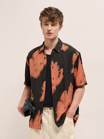 Men's Abstract Printed Casual Shirt TBH-RACK-BK
