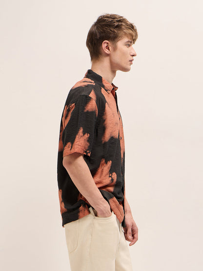 Men's Abstract Printed Casual Shirt TBH-RACK-BK