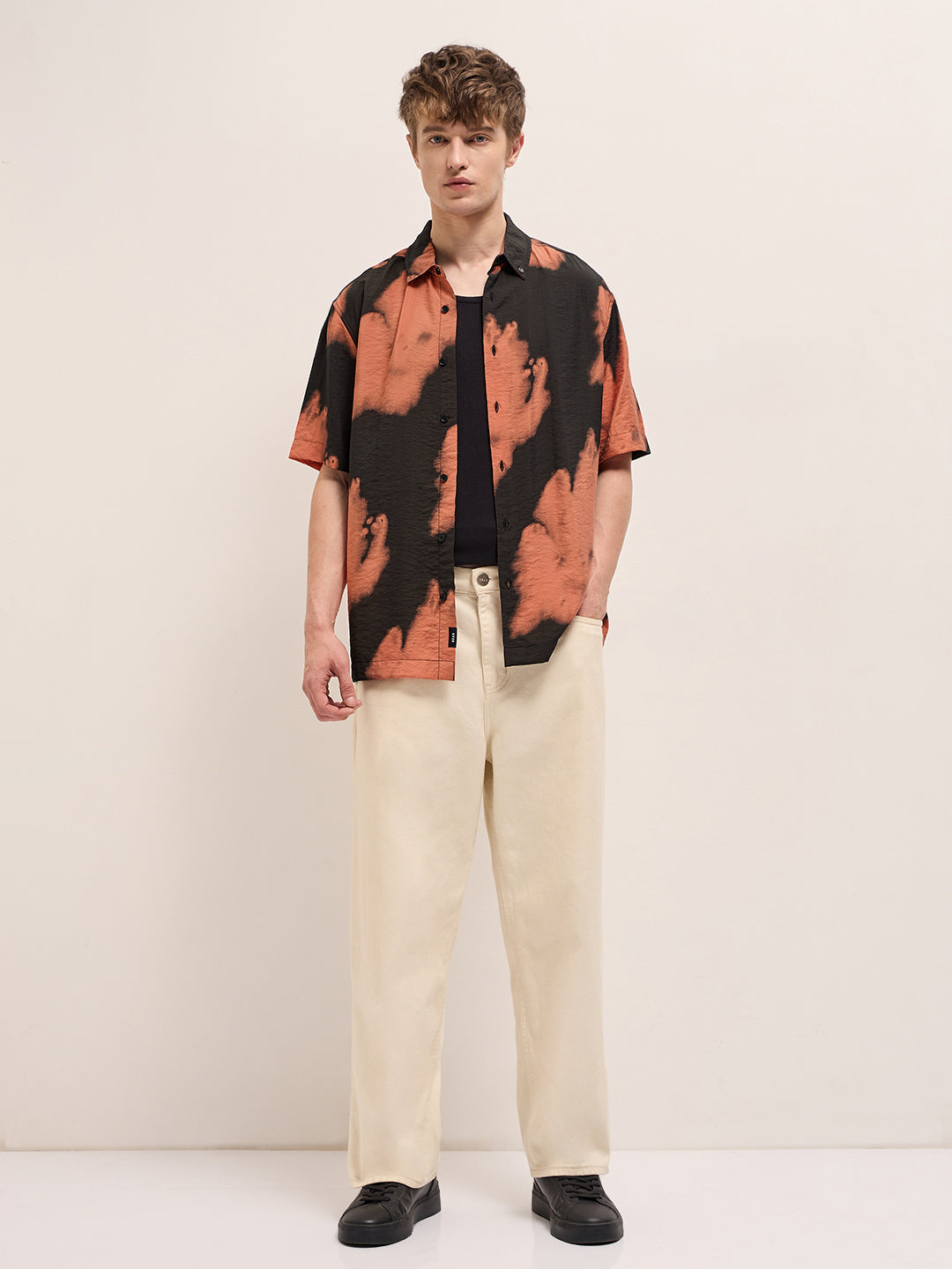 Men's Abstract Printed Casual Shirt TBH-RACK-BK