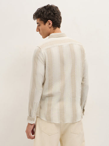 Men Woven Striped Slim Fit Casual Shirt TBH-RAEKO-CR