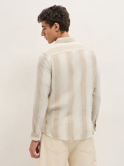 Men Woven Striped Slim Fit Casual Shirt TBH-RAEKO-CR